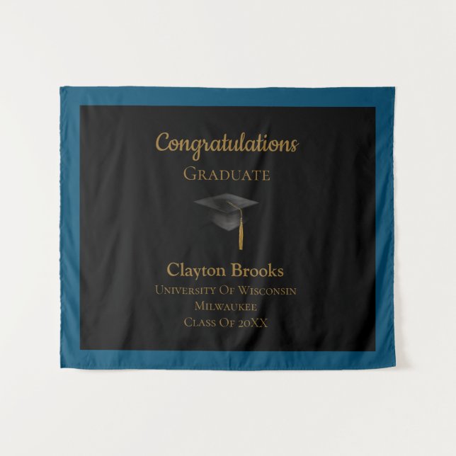 Tapiz Felicitaciones Graduadas Con Cap (Anverso (horizontal))