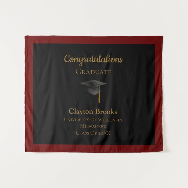 Tapiz Felicitaciones Graduadas Con Cap (Anverso (horizontal))