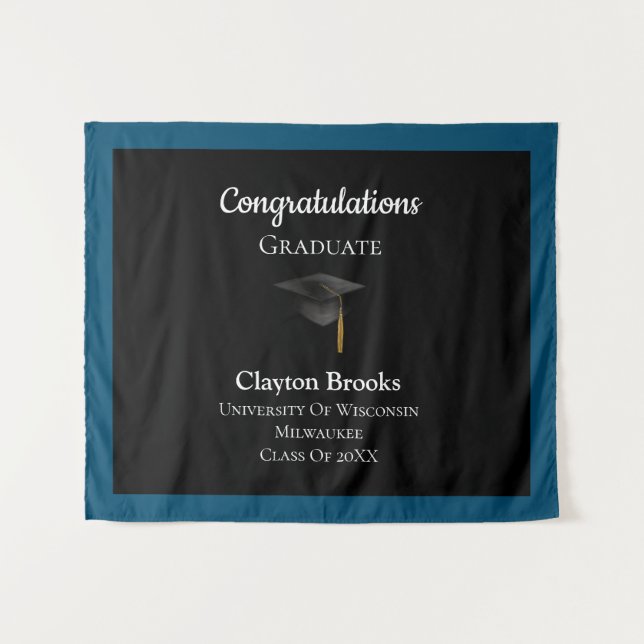 Tapiz Felicitaciones Graduadas Con Cap (Anverso (horizontal))