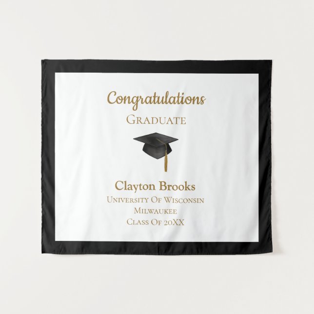 Tapiz Felicitaciones Graduadas Con Cap (Anverso (horizontal))