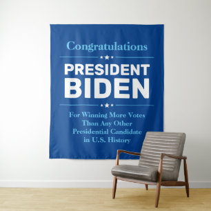 Tapiz Felicitaciones presidente Biden, candidato más vot