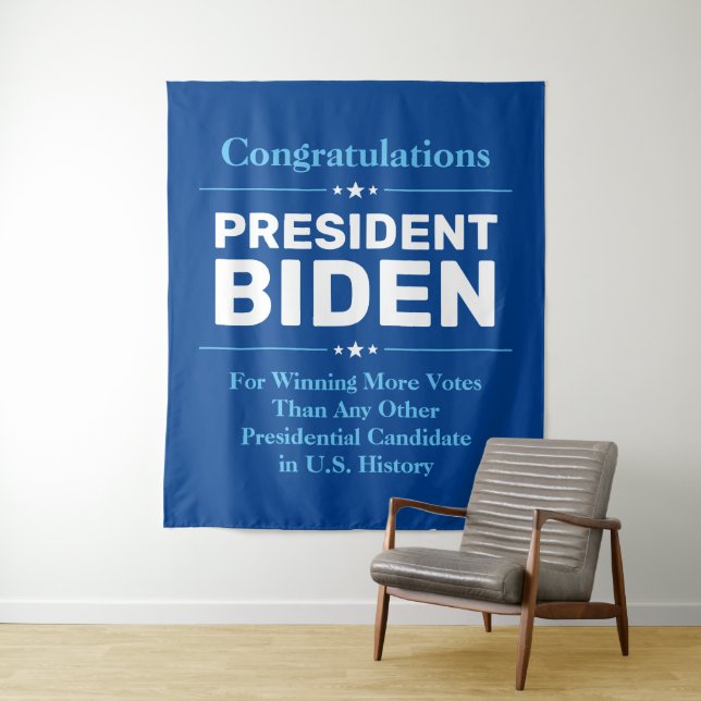Tapiz Felicitaciones presidente Biden, candidato más vot (In situ)
