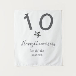 Tapiz Feliz 10º aniversario nombre fecha estrella de met