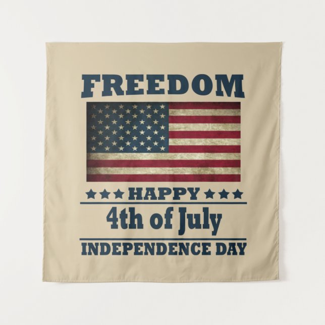 Tapiz Feliz 4 de julio, día de la independencia (Anverso)