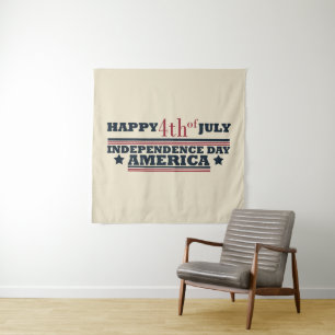 Tapiz Feliz 4 de julio día de la independencia América