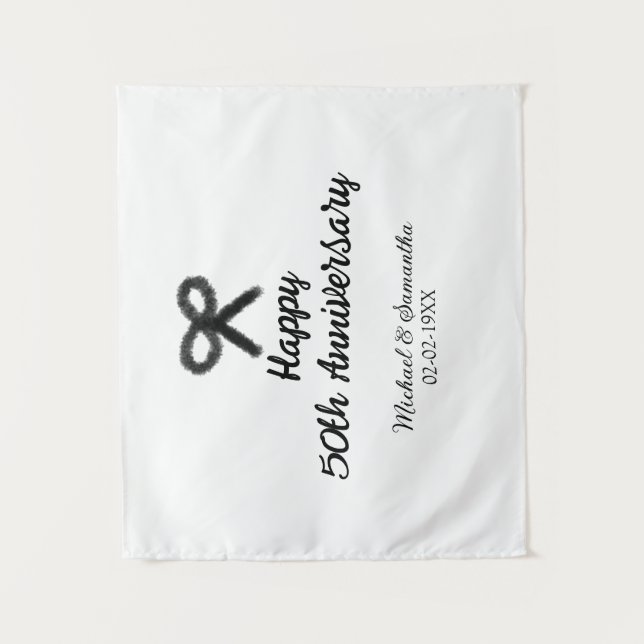 Tapiz Feliz 50 aniversario agregar nombre de la pareja f (Anverso)