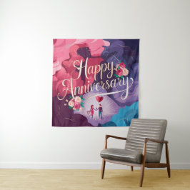 Tapiz Feliz aniversario de bodas