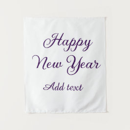 Tapiz Feliz año nuevo caligrafía púrpura simple minimali