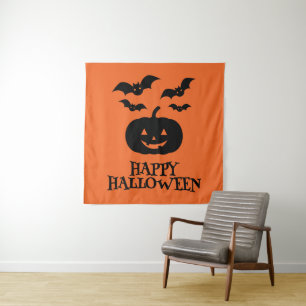 Tapiz Feliz Bate de Calabaza de Halloween Mínimo