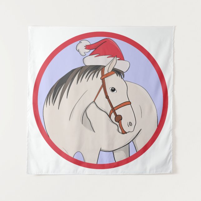 Tapiz Feliz caballo navideño (Anverso)