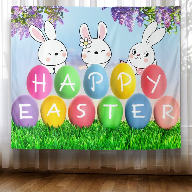 Tapiz Feliz caza de huevos de Pascua Fiesta de Pascua (Subido por el creador)
