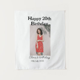 Tapiz Feliz cumpleaños 20 foto moderna simple minimalist