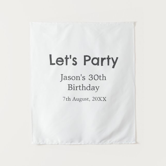 Tapiz Feliz cumpleaños 30 simple gris nombre para una fi (Anverso)