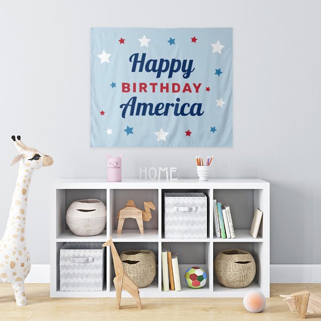 Tapiz Feliz cumpleaños América Blue 4 de julio (Subido por el creador)