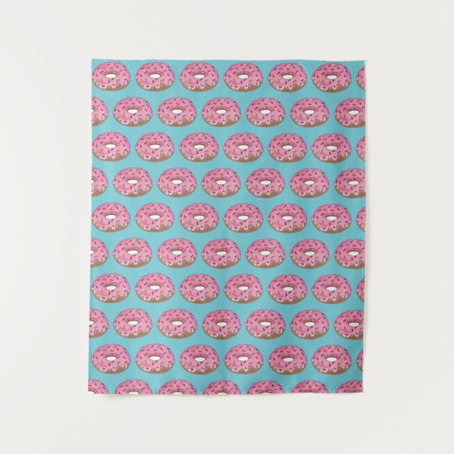 Tapiz Feliz Cumpleaños Donut Rosado Donut Fiesta de Cump (Anverso)