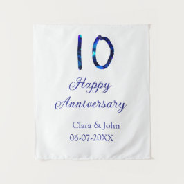 Tapiz Feliz décimo aniversario purpurina azul añadir fec