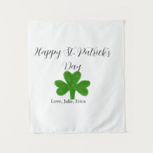 Tapiz Feliz día de San Patricio trébol verde nombre 