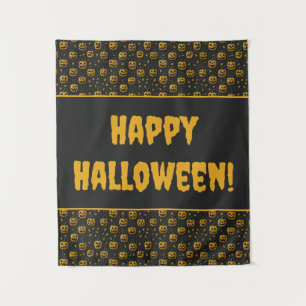 Tapiz Feliz fiesta de Halloween espeluznante personaliz