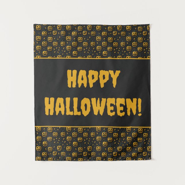 Tapiz Feliz fiesta de Halloween  espeluznante personaliz (Anverso)