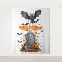 Feliz Halloween Cabeza de Piedra y Murciélagos Vam