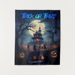 Tapiz Feliz Halloween Fantasmas de Truco o Trato