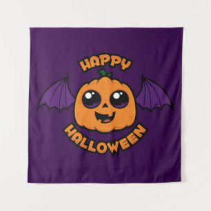 Tapiz Feliz Halloween Kawaii Pumpkin Spookny Cuteness