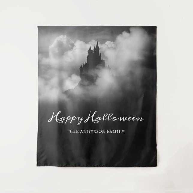 Tapiz Feliz Halloween Spooky Castle Fiesta fondo (Anverso)