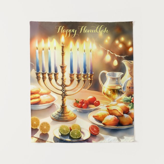 Tapiz Feliz Hanukkah (Anverso)