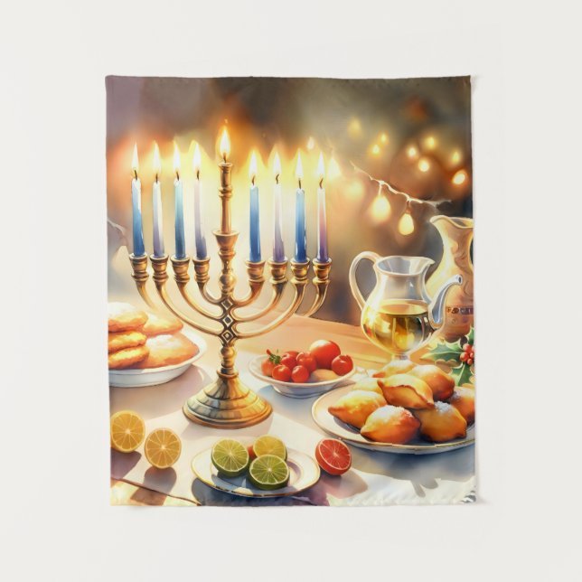 Tapiz Feliz Hanukkah (Anverso)