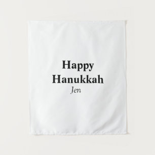Tapiz Feliz Hanukkah tu nombre imagen de texto editable