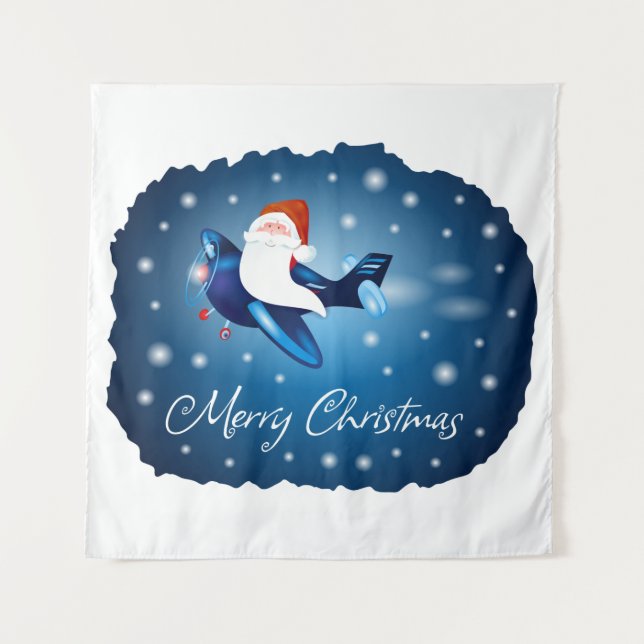Tapiz Feliz Navidad con Santa (Anverso)
