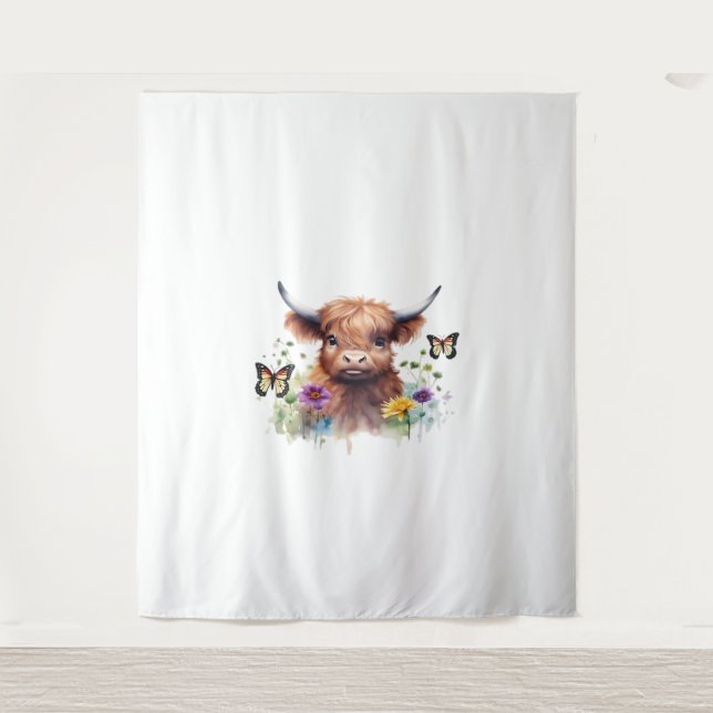 Tapiz Feliz Navidad Cute Highland Cow Classic T-Shirt (Anverso)