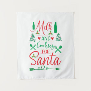 Tapiz Feliz Navidad Leche Y Galletas Para Santa