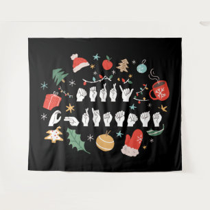 Tapiz Feliz Navidad - Lenguaje de Rótulo americano ASL I