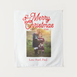 Tapiz Feliz Navidad, niños del arco rojo foto moderna el