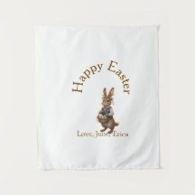 Feliz Pascua conejo marrón con huevos amor añadir