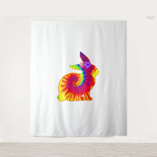 Tapiz Feliz Pascua Hippie Conejo Conejo Conejo Tie Dye