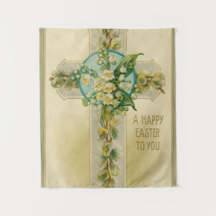 Tapiz Feliz Pascua para usted - Tarjeta postal antigua, 