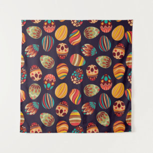 Tapiz ¡Feliz Pascua! Patrón feliz de huevos de vacacione
