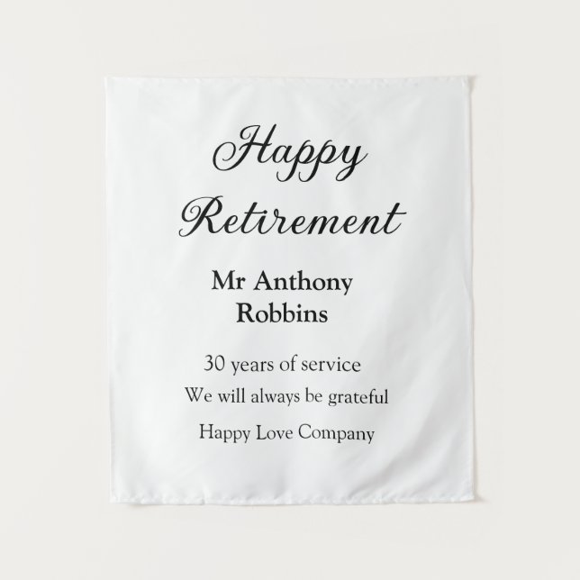 Tapiz Feliz retiro añadir nombre años de servicio jubila (Anverso)