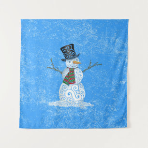 Tapiz Feliz Swirly Snowman