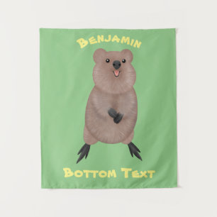 Tapiz Feliz y lindo diseño de personalizados de quokka