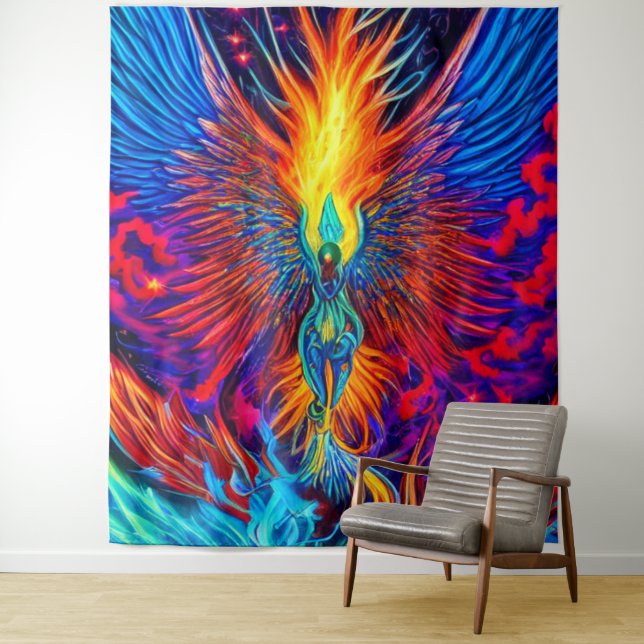 Tapiz Fénix de color mágico (In situ)