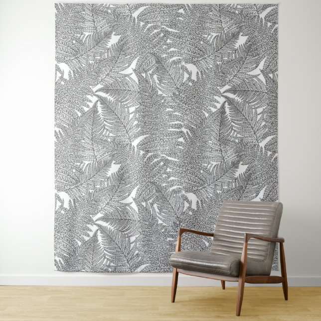 Tapiz Fern en blanco y negro (In situ)