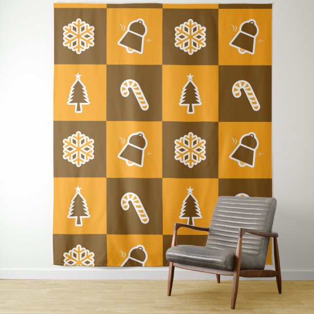 Tapiz Festive Holiday Grid Pattern (In situ)