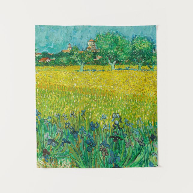 Tapiz Field with Irises near Arles by Vincent van Gogh (Anverso)
