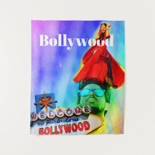 Tapiz Fiesta Colorida con Tema de Bollywood Indio