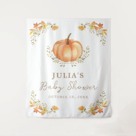 Tapiz Fiesta de Baby Shower de Otoño con Calabaza Boho