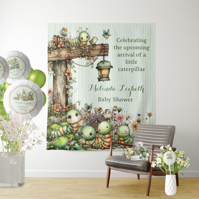 Tapiz Fiesta de Baby Shower Jardín de Oruga Linda (Subido por el creador)