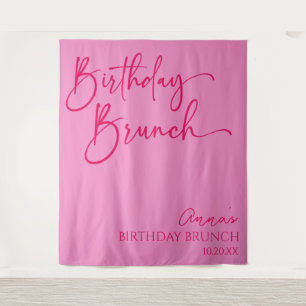 Tapiz Fiesta de brunch de cumpleaños Minimalista moderno